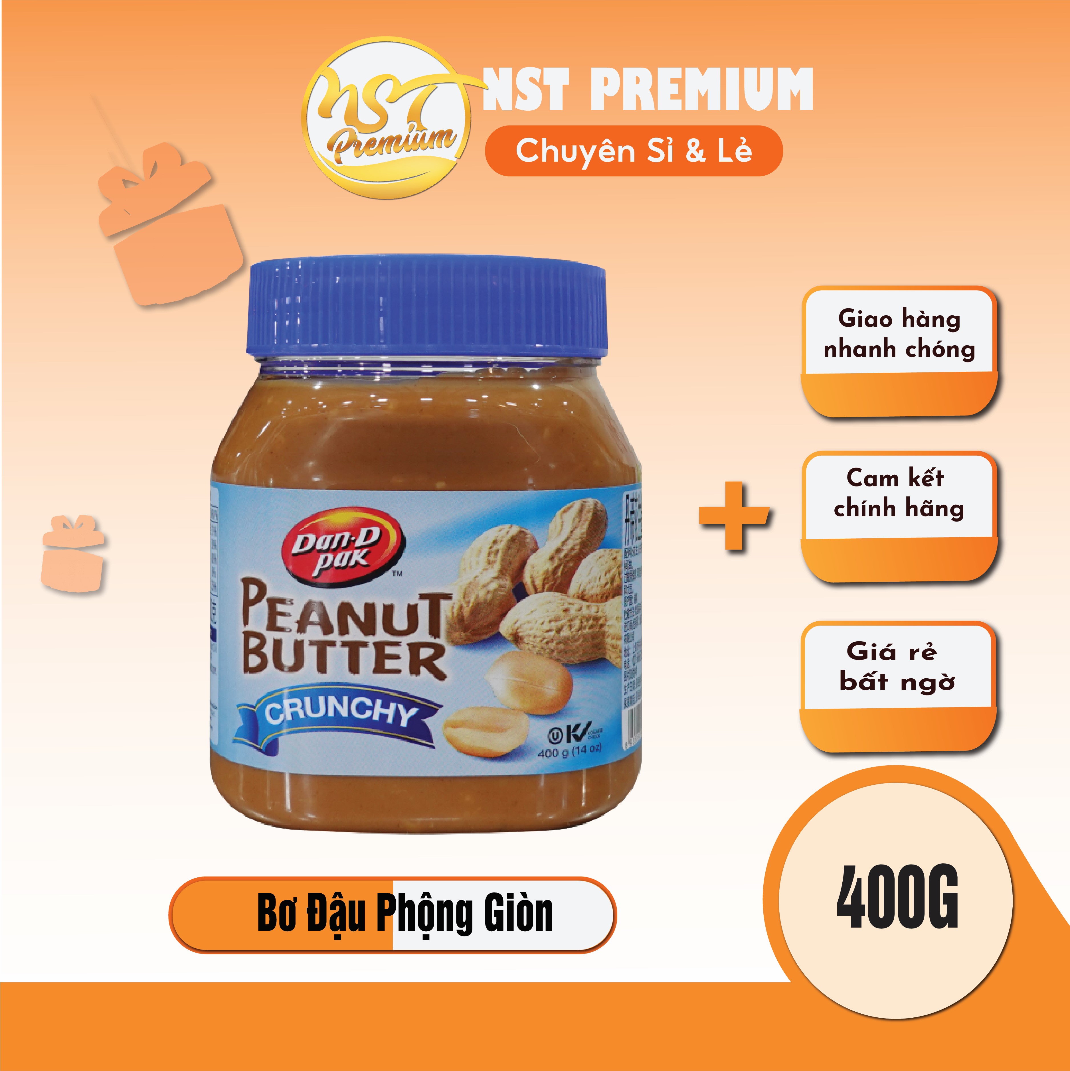 BƠ CREAMY CHOCO HẠT DẺ NO BRAND HŨ 400GR - E