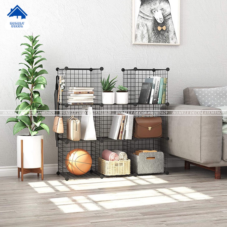 🎁TẶNG CHỐT-BÁN THEO TẤM🎁 Tấm Lưới Sắt, Thép - ĐEN 🚛🆓Kệ Đa Năng Làm Giá Để Sách, Để Đồ Tiện Dụng - LẮP GHÉP