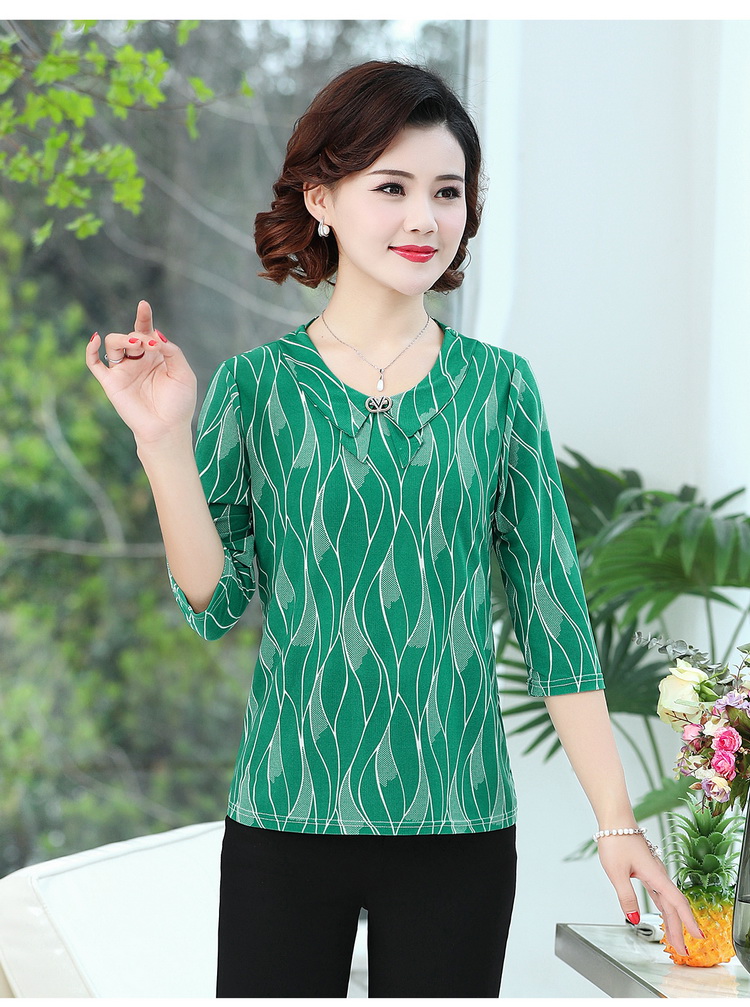 áo sơ mi hoa nữ trung niên