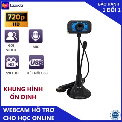[HCM]Webcam cho máy tính bàn Webcam stream online full HD 1080P. Hỗ trợ mic 4 đèn led trợ sáng chân đỡ chắc chắn cây đứng uốn dẻo dễ dàng chỉnh camera. Hỗ trợ công viêc online dễ dàng.