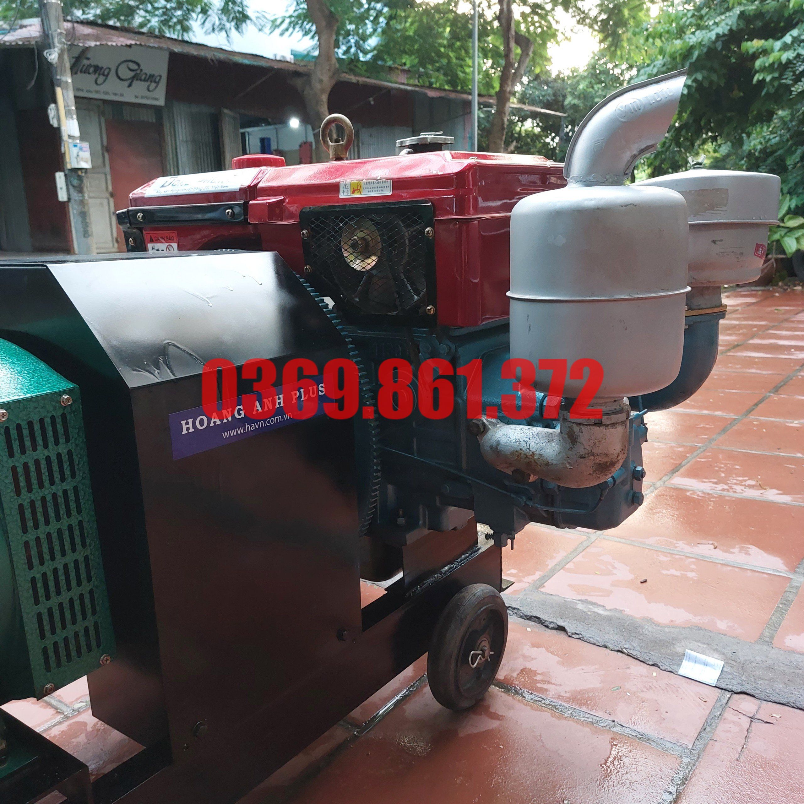 Máy Phát Điện Đầu Nổ 24HP 15KW 3 Pha (D24 Gió Đề)
