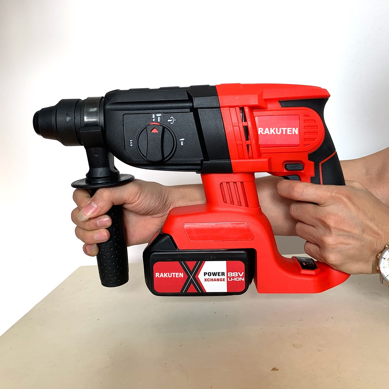 Máy khoan bê tông dùng pin 3 chức năng 118V RAKUTEN - Máy khoan đục Bê tông RAKUTEN không chổi than - Máy đục tường pin 10 CELL