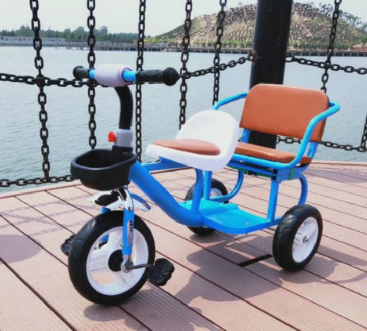 Xe đạp 3 bánh xích lô 2 ghế da cho bé