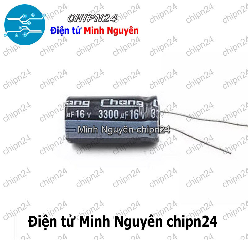 [5 con] (F260) Tụ hóa 3,300uF 16V Đen (13x21mm) (3300uF 16V) - HH000690