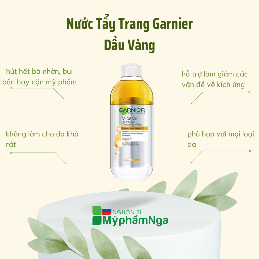 Tẩy trang Garnier Vàng (dạng dầu) 400ml