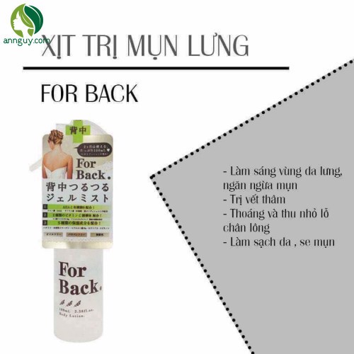 Chai Xịt Mụn Lưng 100ml For Back Nhật Bản
