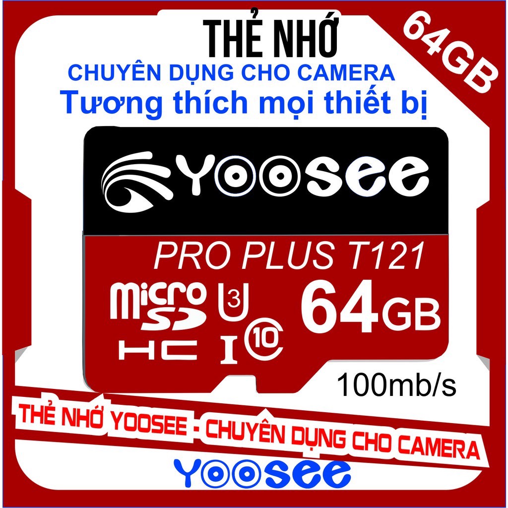 Thẻ nhớ yoosee 64gb u3 chuẩn class10 tốc độ cao