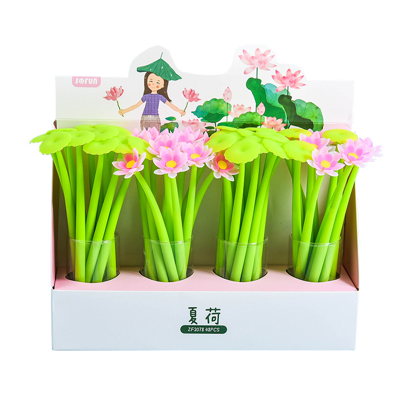 Bút Gel/Mực nước hoa sen dễ thương