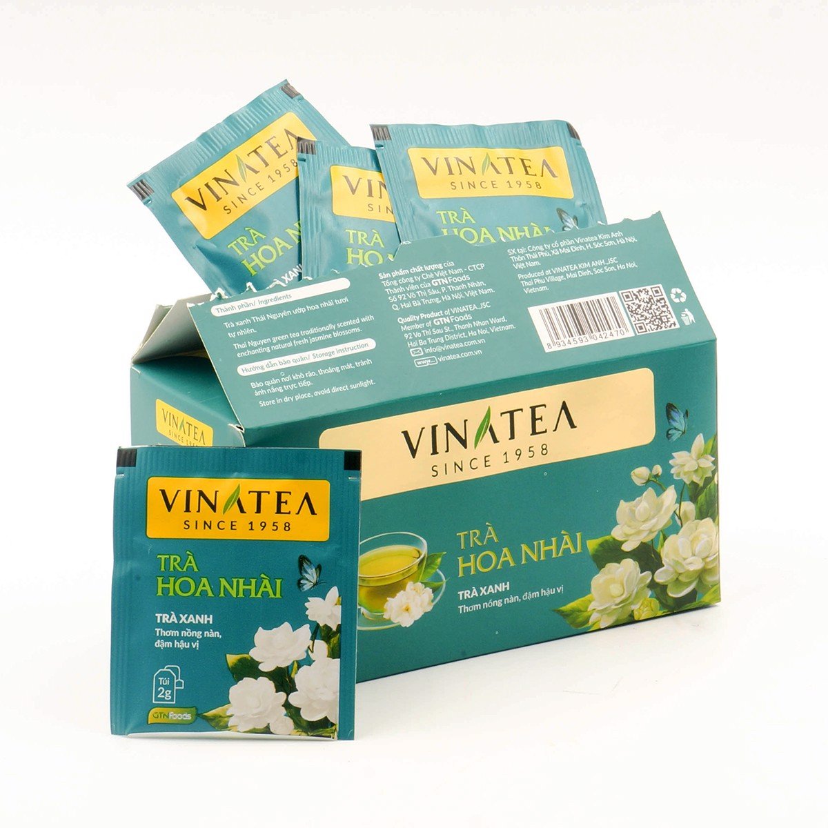 Trà  túi lọc Vinatea Hoa Nhài 50g (25 túi * 2g)