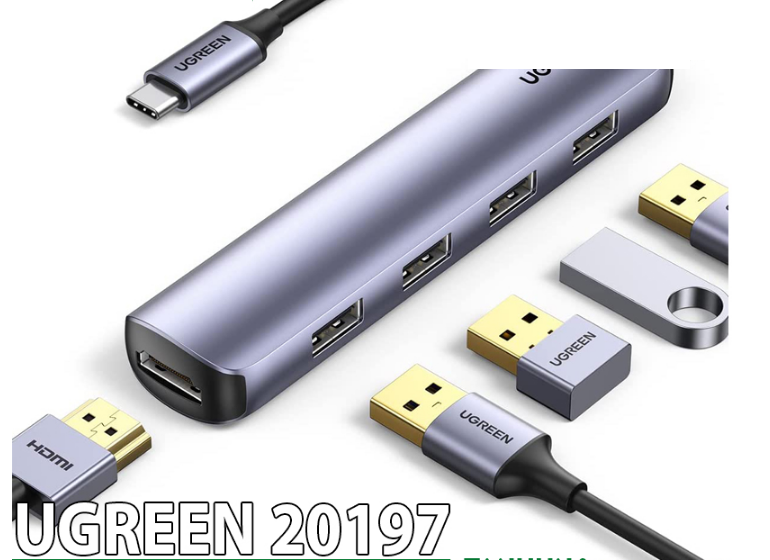 Bộ chia Hub USB Type C to sang HDMI + 4  Cổng USB 3.0 Ugreen 20197 Chính Hãng