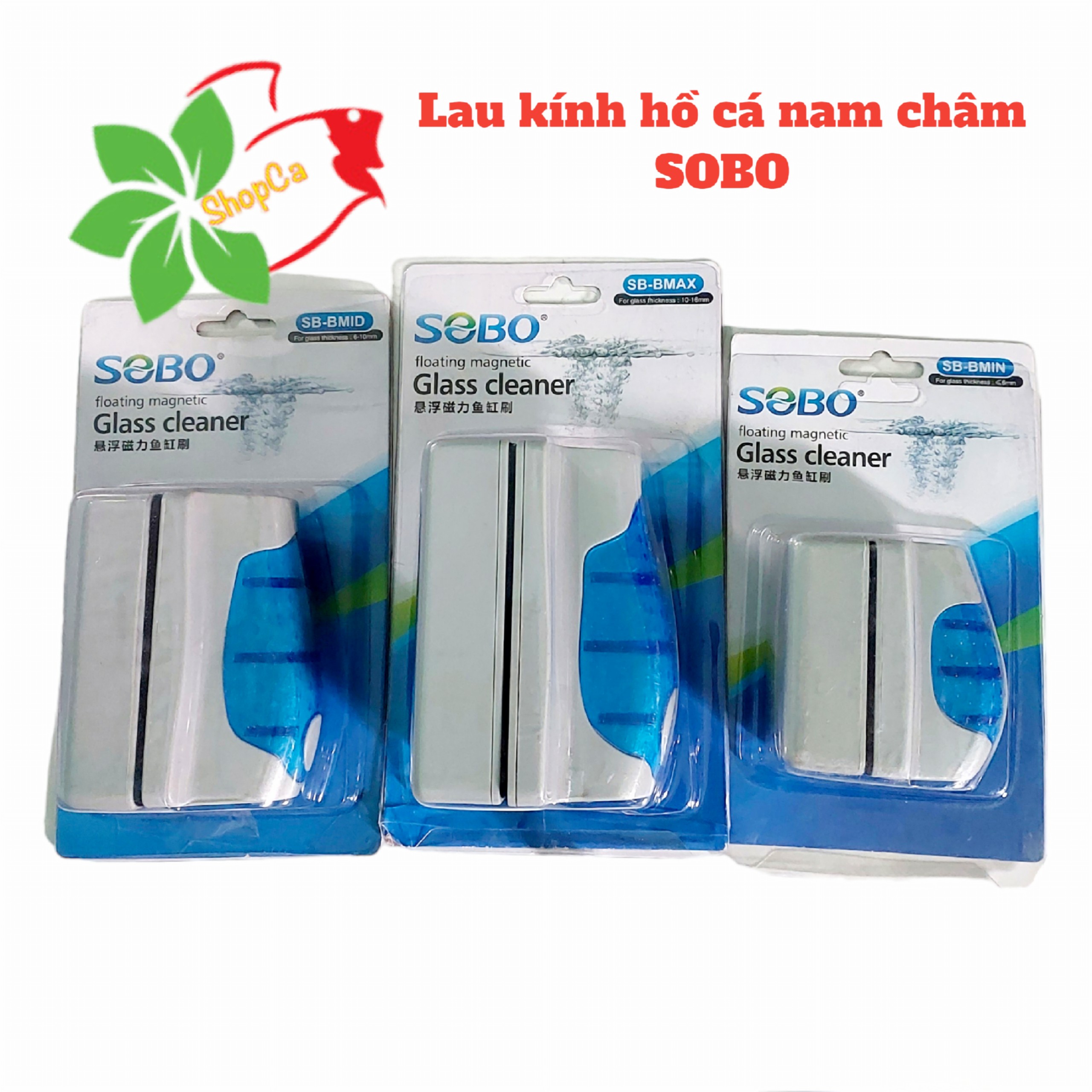 Nam Châm lau kính, vệ sinh bể cá SOBO nhiều kích cỡ - Dụng cụ cọ bể nam châm