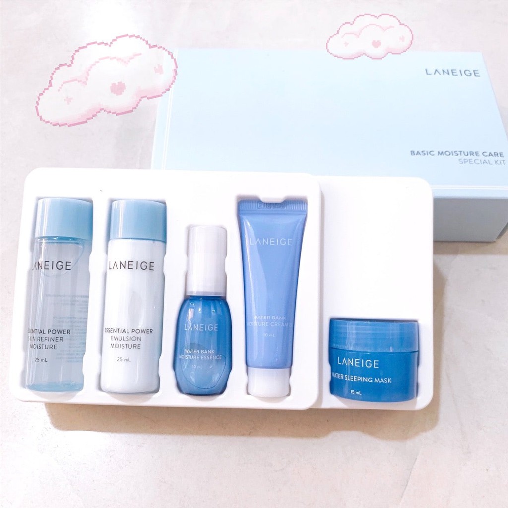 [Lấy mã giảm thêm 30%]Set 5 MóN DưỠNg ẨM Laneige Basic Moisture Care Speical Kit