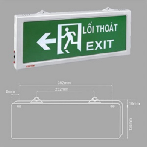 [HCM]Đèn lối thoát (exit) hai mặt Kentom KT-620
