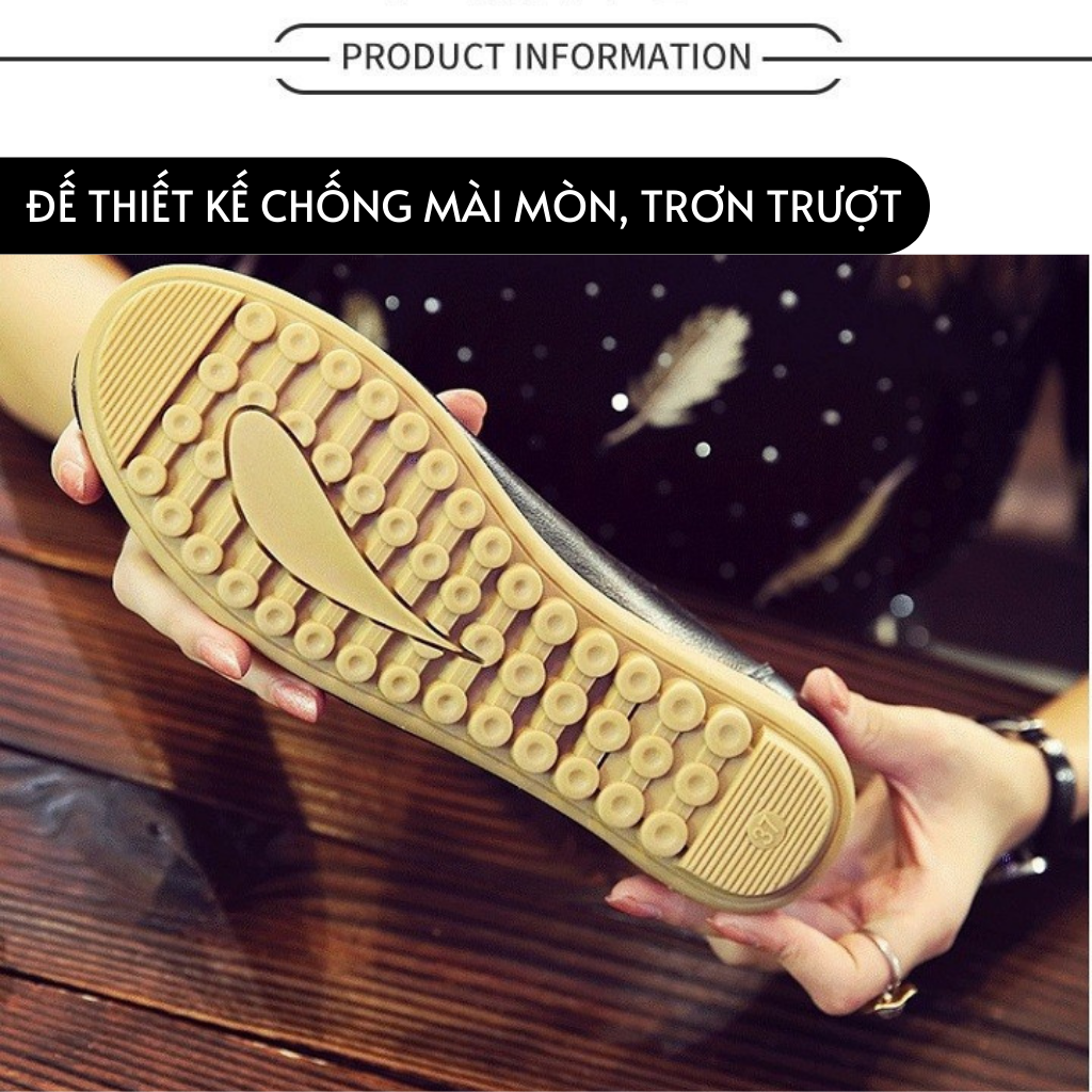 Giày Lười Nữ , Giày Mọi Nữ Da PU Cao Cấp Siêu Mềm Ôm Chân