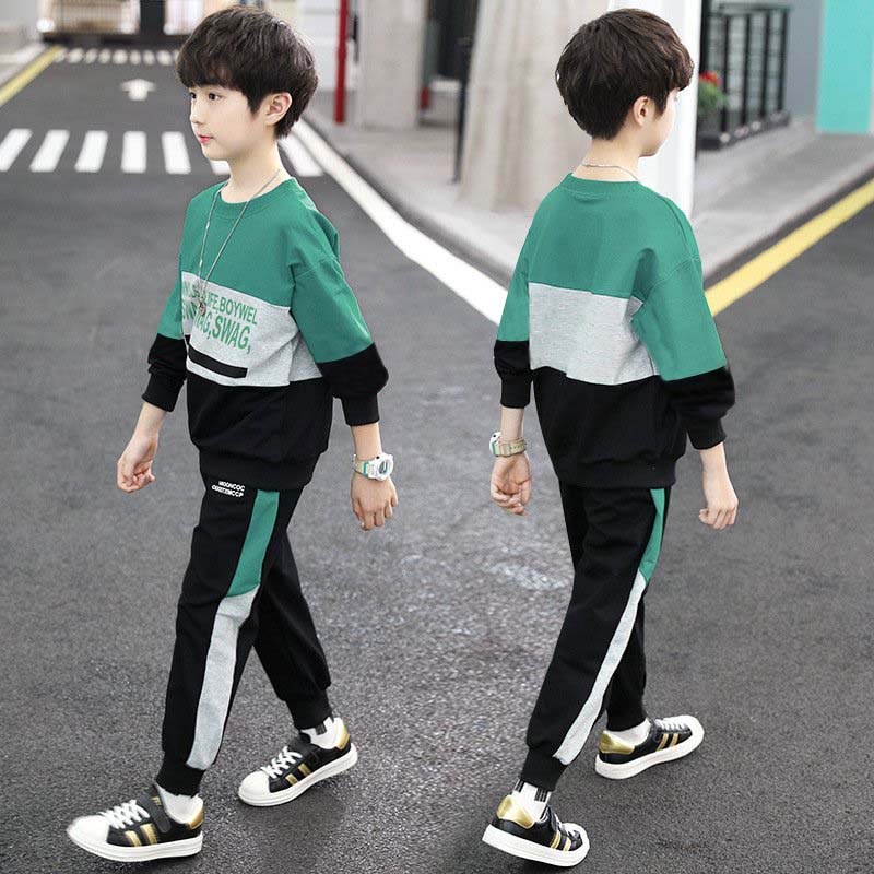 Bộ quần áo thu đông  mẫu CAN cho bé trai 14-45kg, đồ bộ dài tay bé trai vải nỉ da cá dày dặn