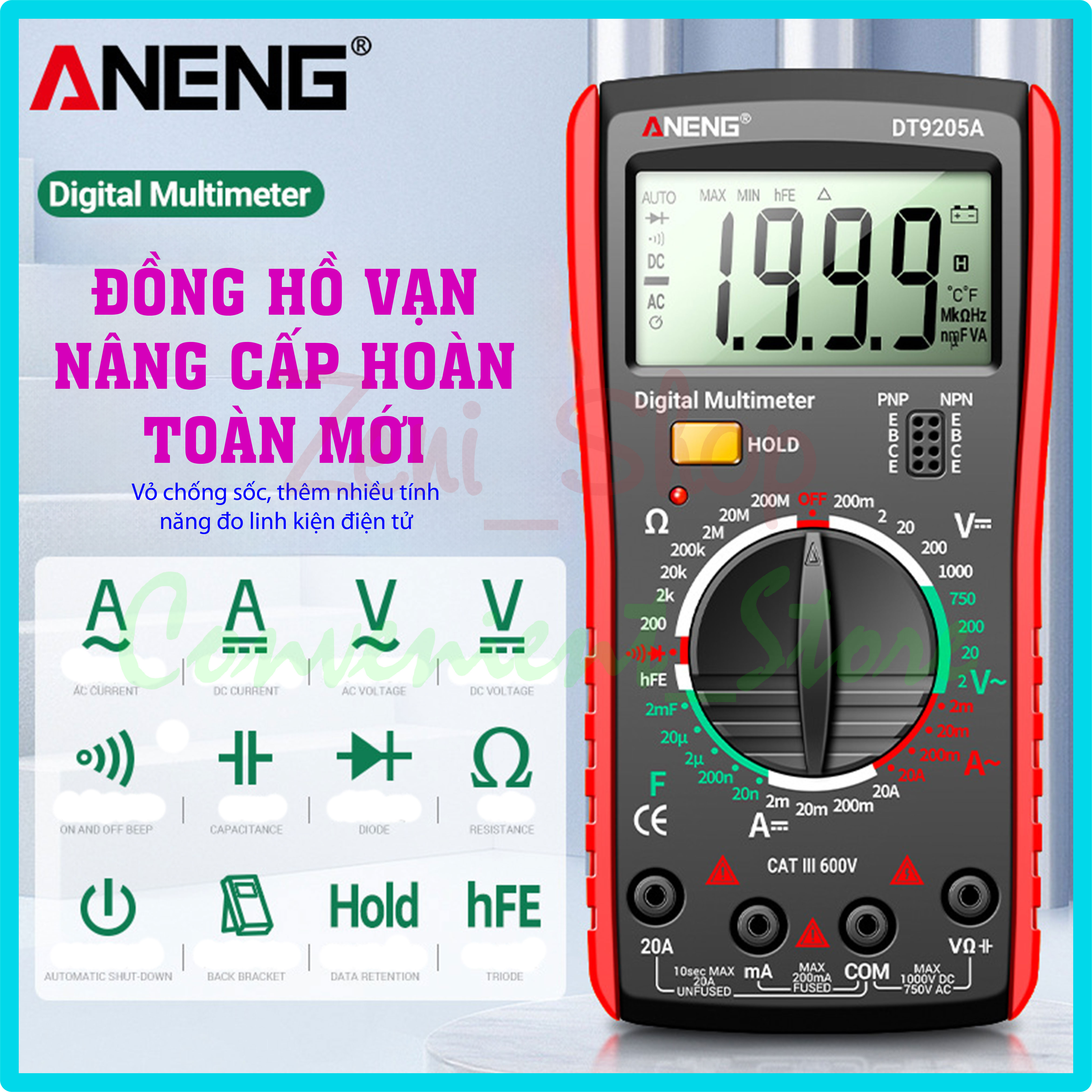 Đồng hồ vạn năng ANENG DT-9205A kỹ thuật số