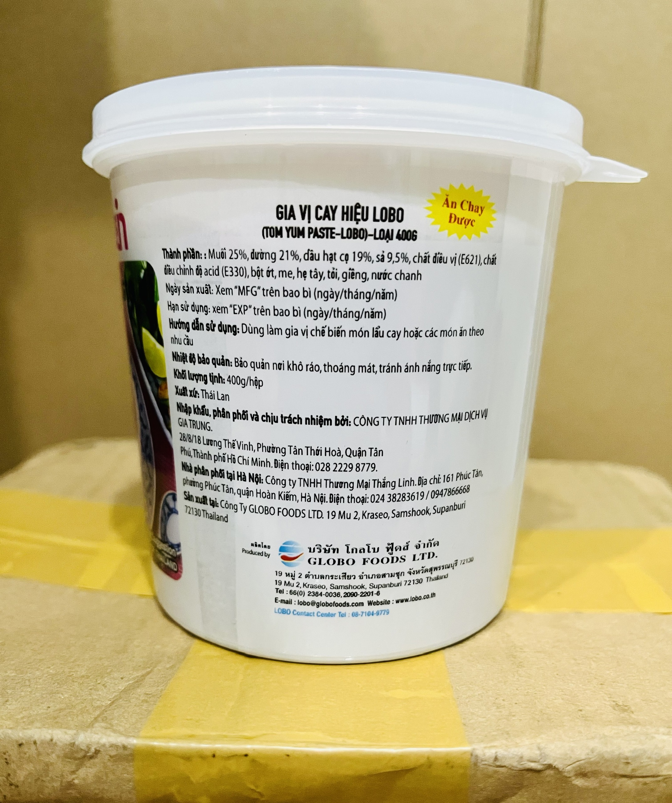 Sốt lẩu thái Tomyum Paste vị cay nhãn hiệu Lobo hũ (400g)