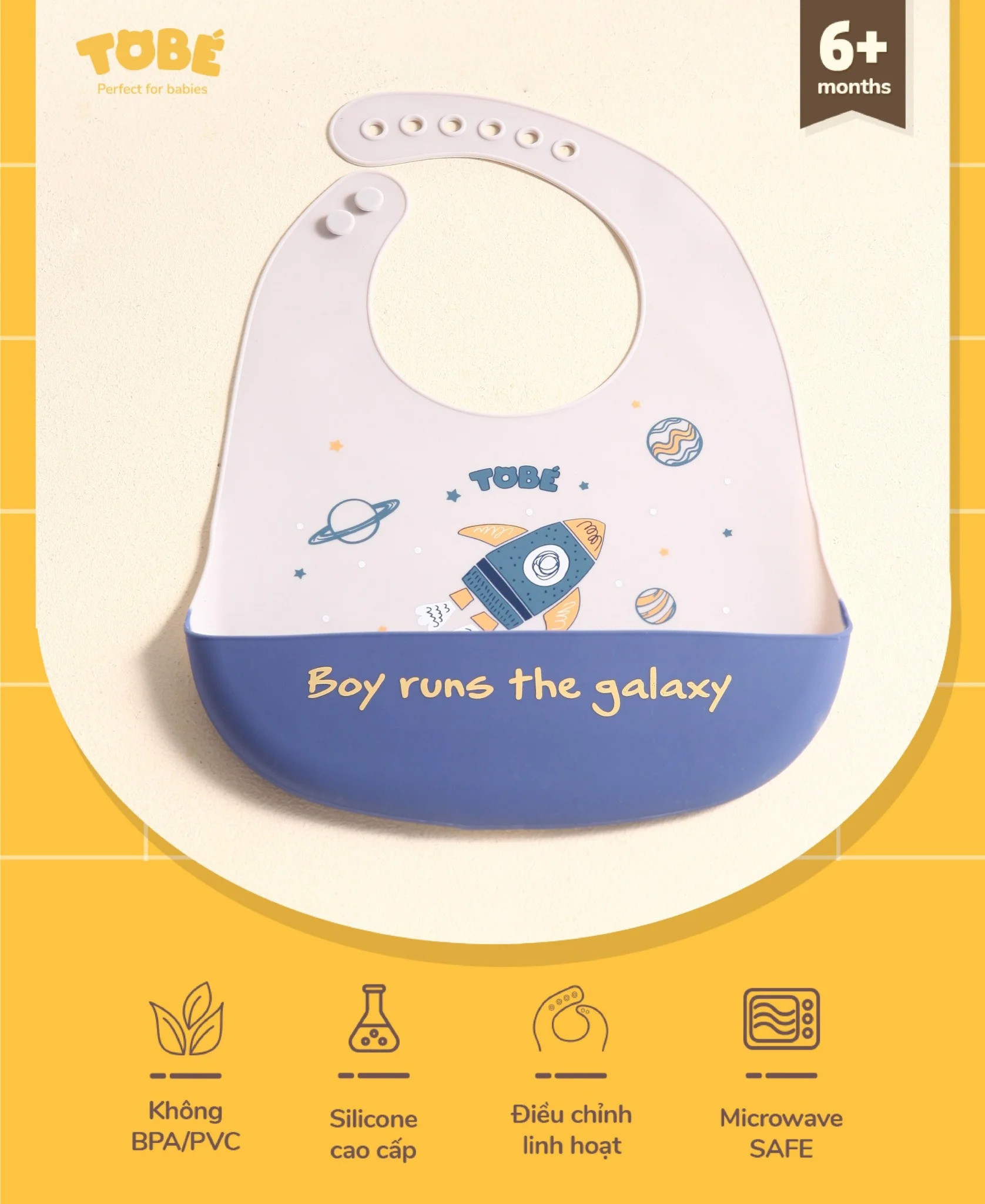 Yếm ăn dặm silicone Tobe’