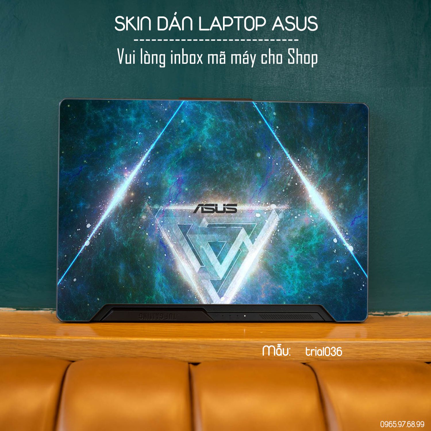 Decal Skin dán Laptop Asus mẫu Đa giác (inbox mã máy cho shop)