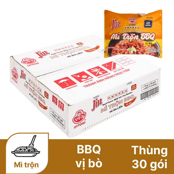 CB 10 GÓI MÌ JIN OTTOGI TRỘN BBQ VỊ BÒ 75GR- 52903