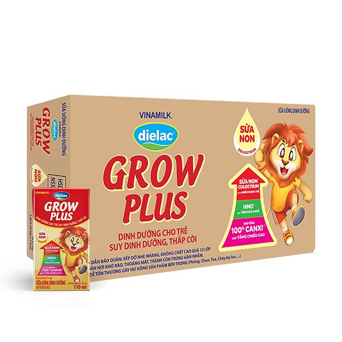 Thùng sữa bột pha sẵn Dielac Grow Plus Đỏ Sữa Non 180ml (48 hộp)-hsd Mới