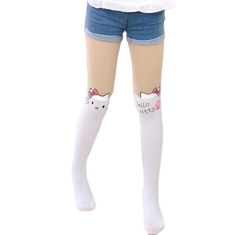 Làng Kid Bé Gái Pantynose Nhung Quần Legging In Họa Tiết Giả Cổ Thun Quần Dài