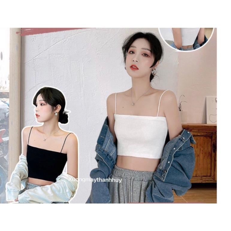 Áo 2 dây cottong thun gân co dãn tốt