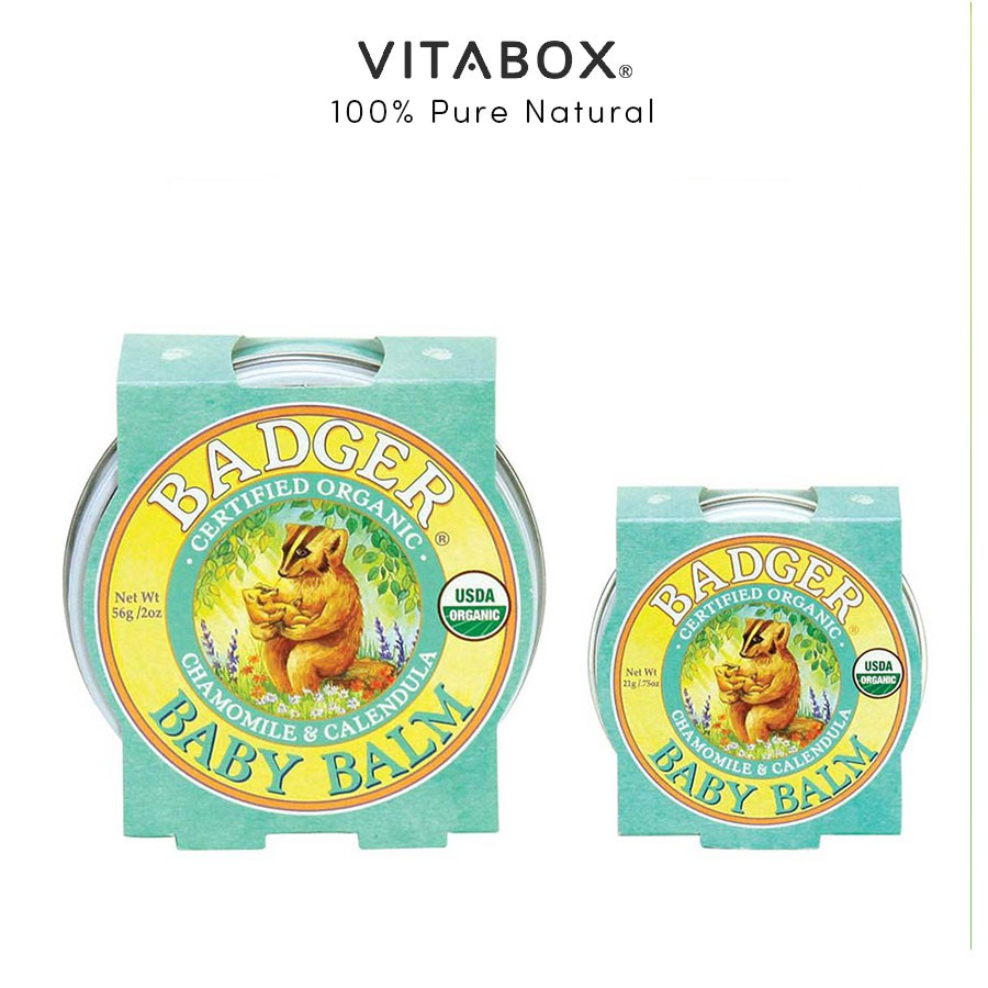Sáp Hữu Cơ Dưỡng Da Cho Em Bé BADGER Baby Balm