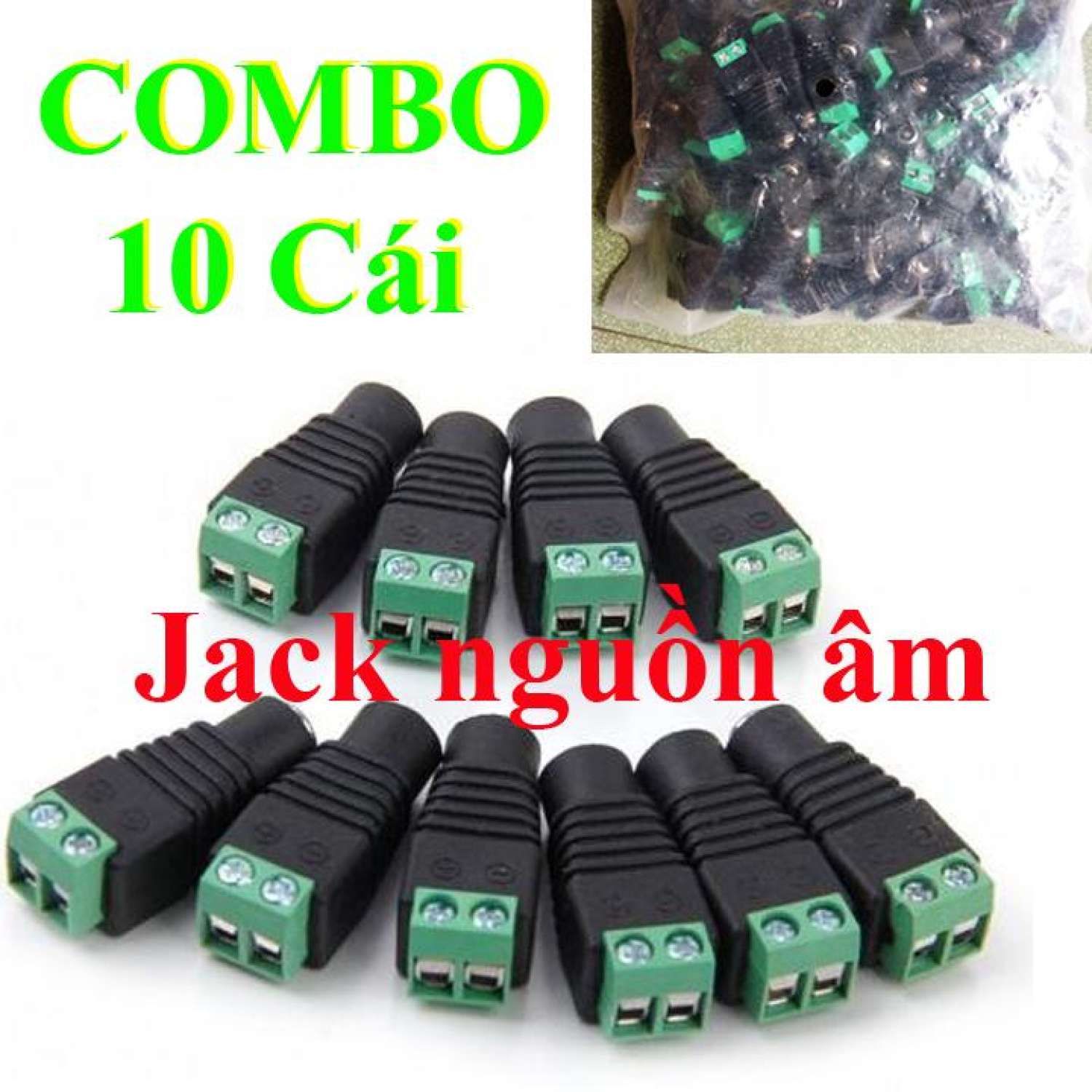 10 jack dc nguồn 12v âm vặn vít - jack dc âm vặn vít - jack 12v cái - jack nguồn camera âm