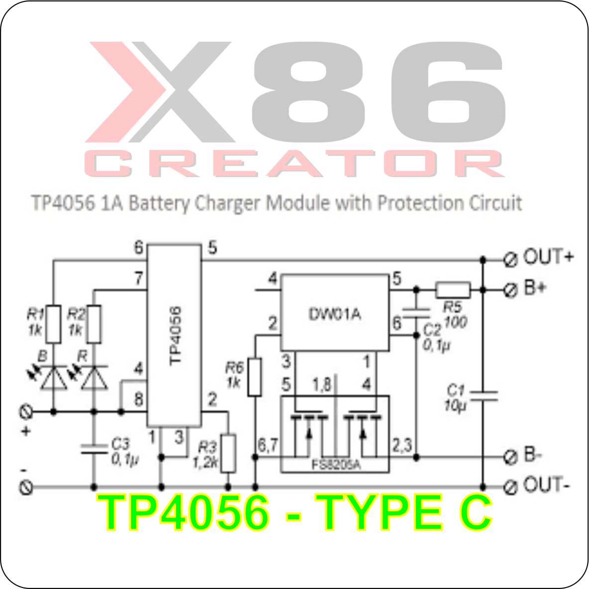 TP4056 MẠCH SẠC + BẢO VỆ 1A PIN LITHIUM CỔNG USB TYPE C