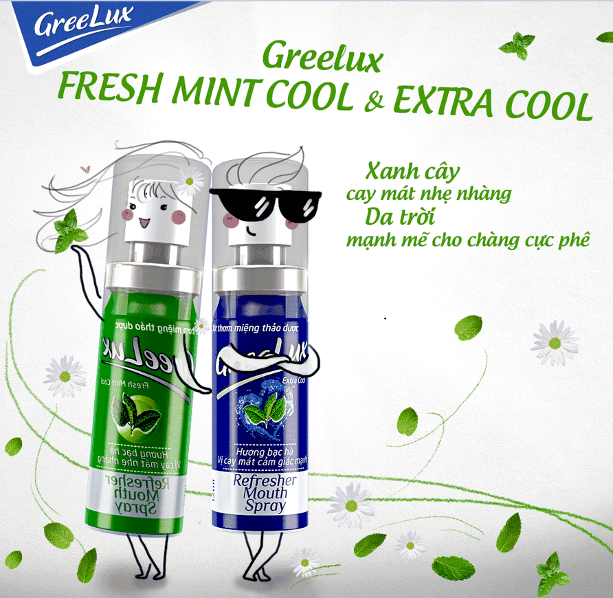 Greelux Extra Cool - Xịt thơm miệng thảo dược ( Lọ 12 ml)