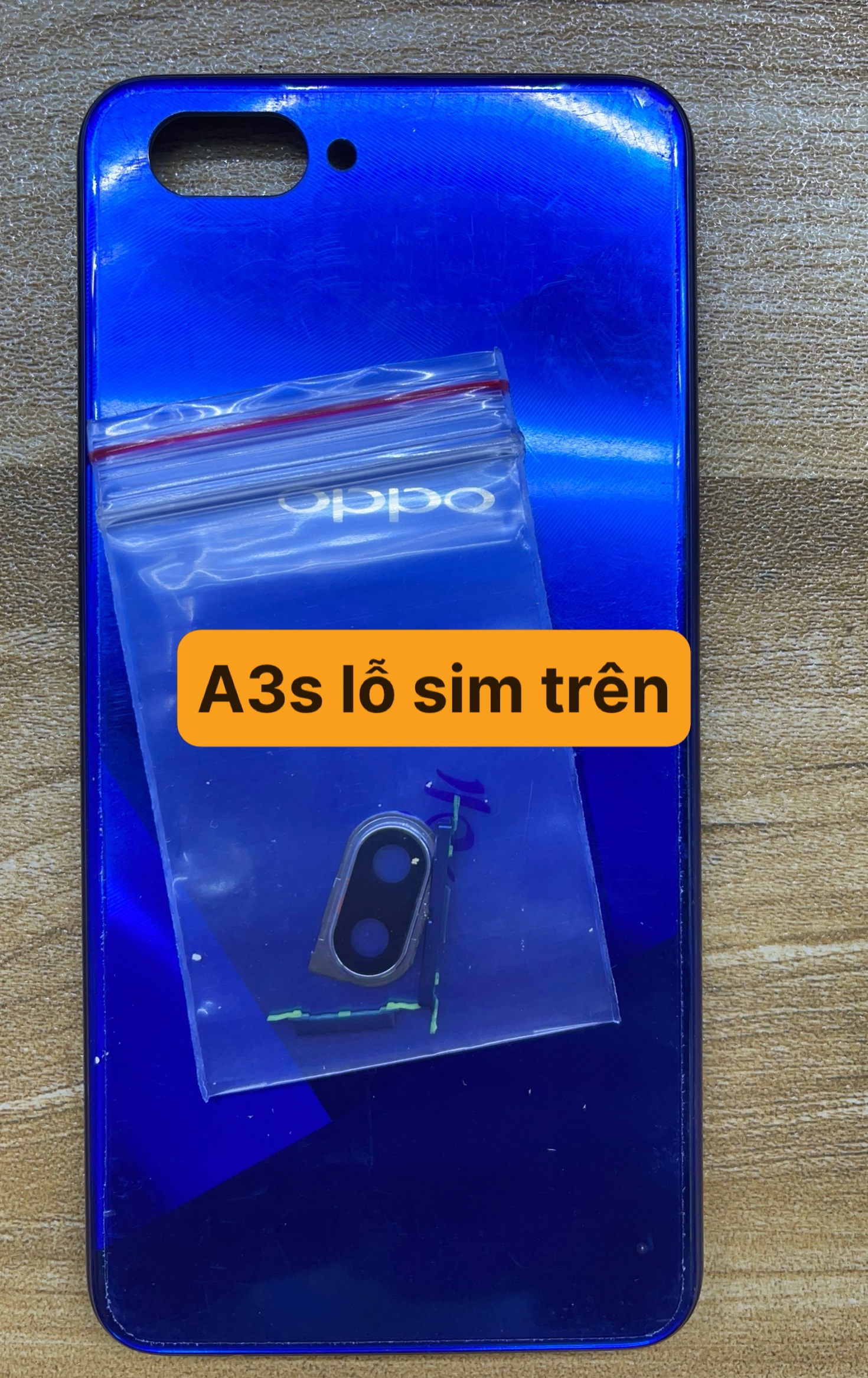 lưng vỏ oppo A3s lỗ chọc sim trên bản 32G