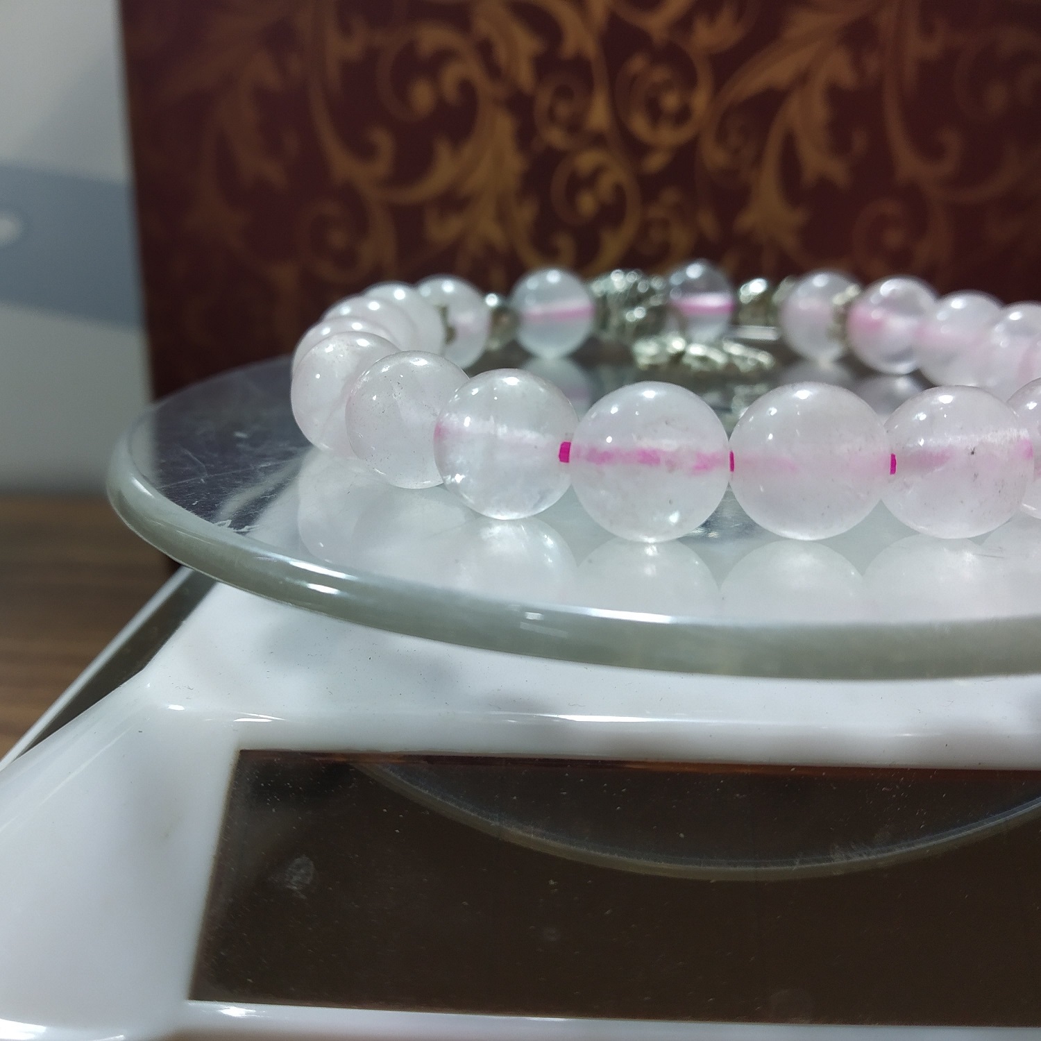 Vòng đá thạch anh hồng 8li mix tùy hựu
