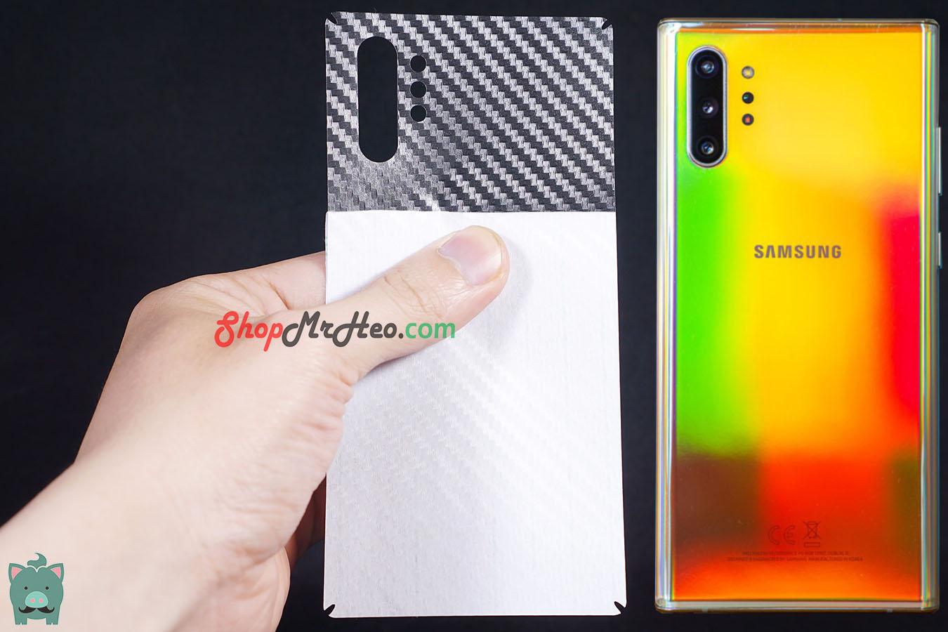 [HCM]Bộ 3 Skin Dán Mặt Sau Lưng Vân 3D Carbon Samsung Galaxy Note 10 Plus