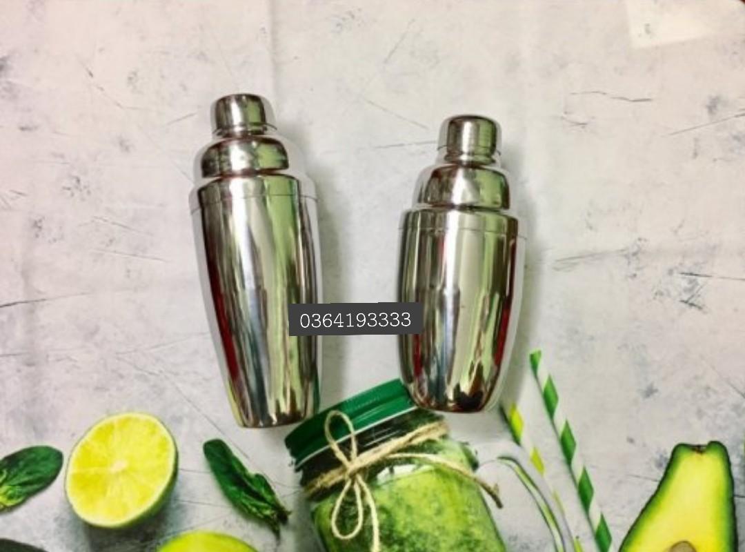 Bình lắc Cocktail Shaker 530ml inox pha Cafe cocktail Glazz Home dụng cụ pha chế
