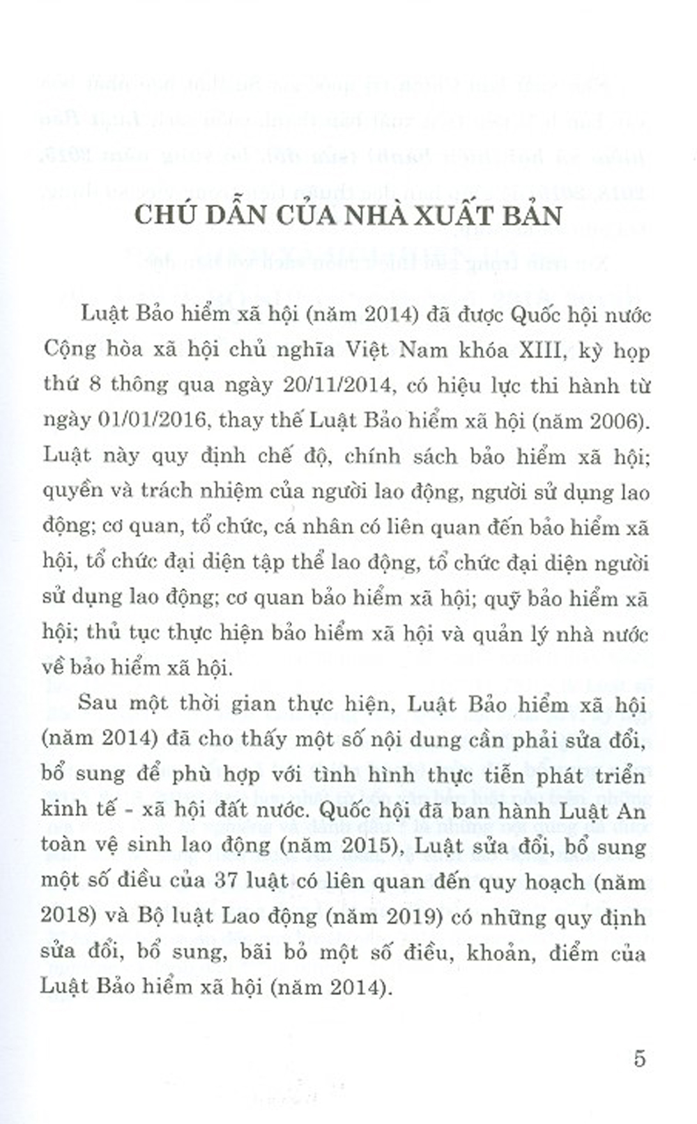 Luật Bảo Hiểm Xã Hội (Hiện Hành) (Sửa Đổi, Bổ Sung Năm 2015, 2018,2019)