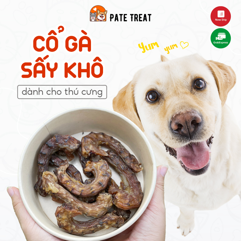 Thức ăn cho chó mèo treat bánh thưởng đồ ăn cho chó Pate Treat cổ gà sấy khô