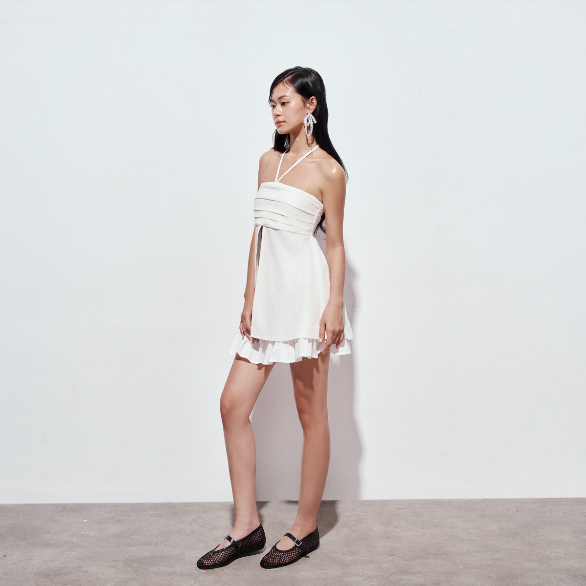 DOTTIE - Áo kiểu vạt hở - Trắng - T0890