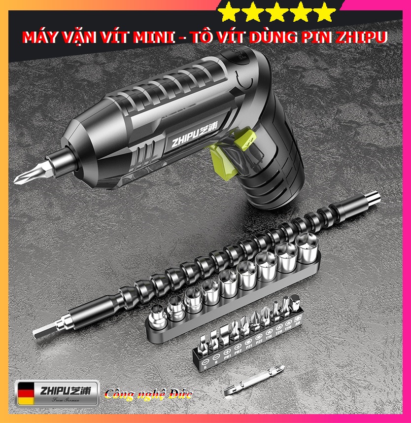 Máy Khoan Vặn Vít  ZHIPU Dùng Pin - Tuốc Nơ Vít Pin - Công Nghệ Đức - Hàng Chính Hãng - Bảo hành Toàn Quốc 6 tháng