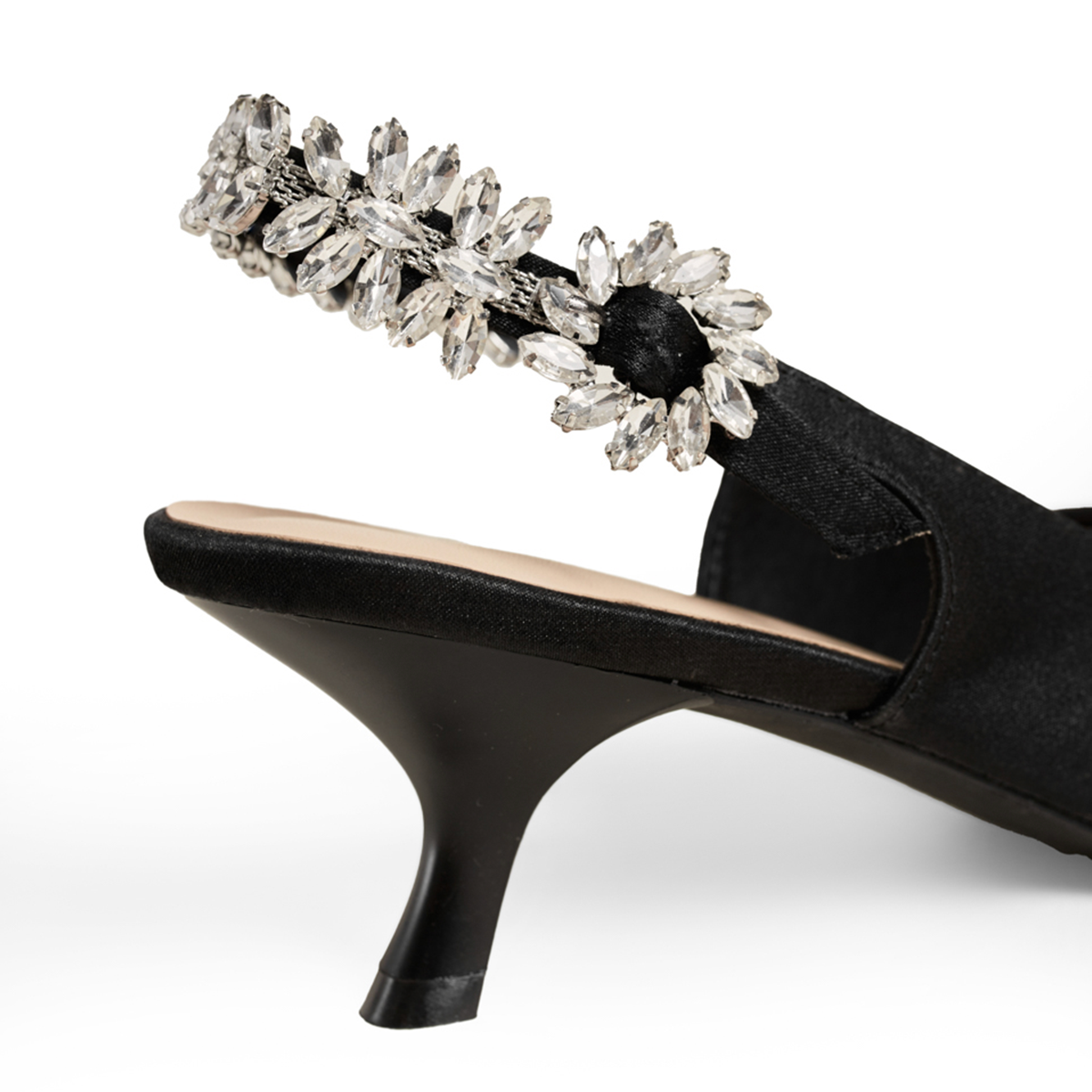 Giày Cao Gót Floralpunk Crystal Slingback Heels 5Cm