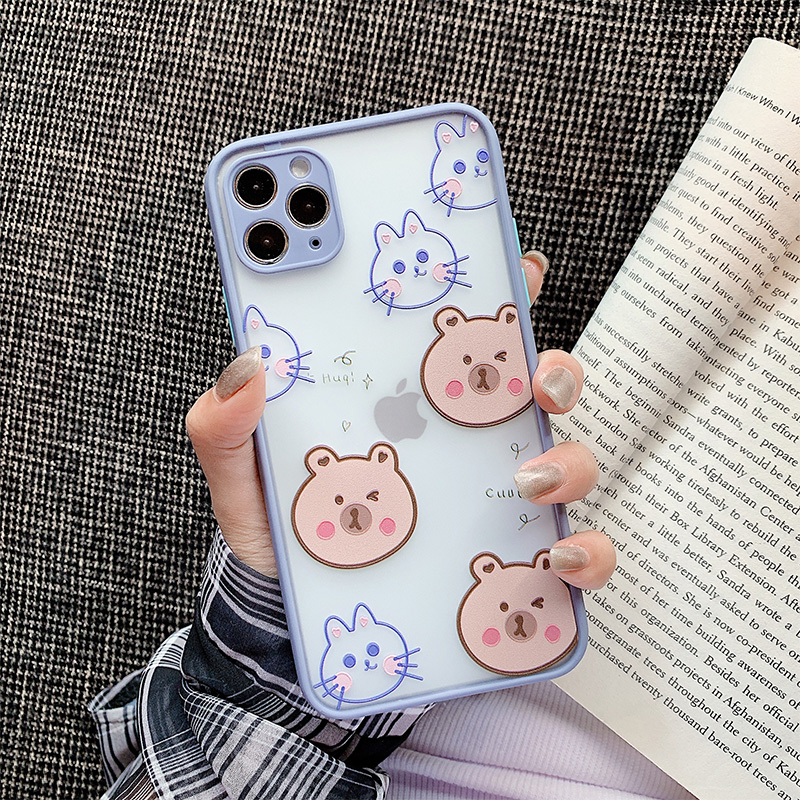 Ốp Lưng Nhám Chống Sock Va Đập Bảo Vệ Camera Face Cute