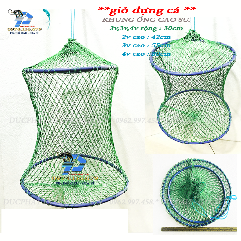 Giỏ Đựng Cá Câu Đài, giỏ vành cáo su thu gọn !!!