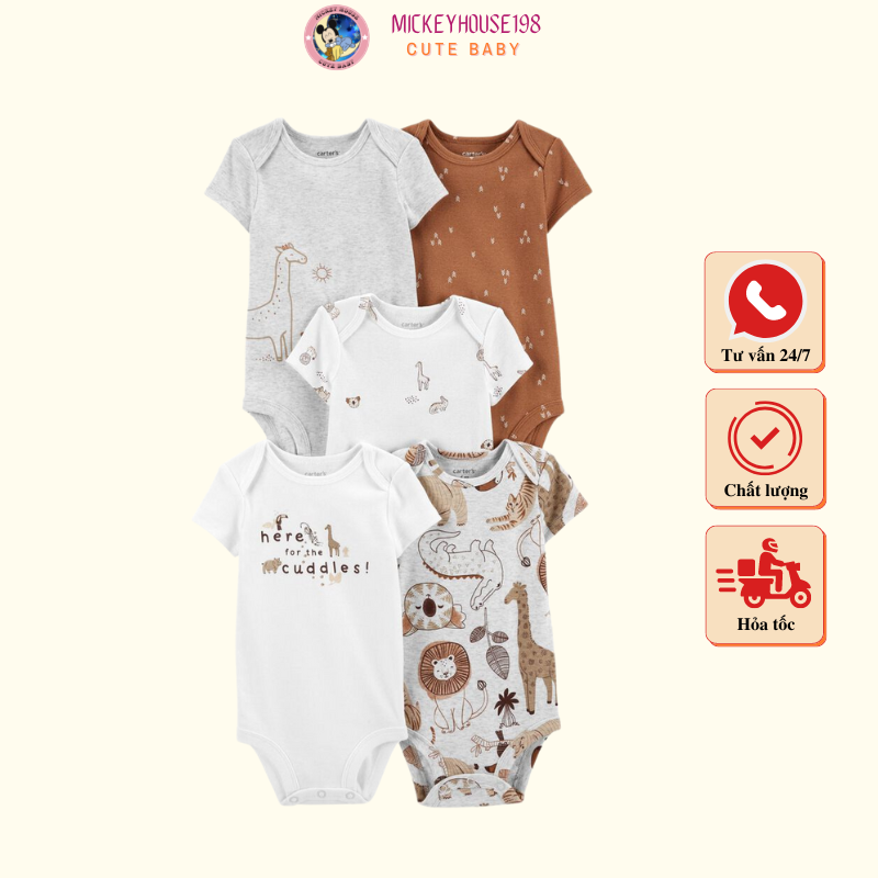 [Set 5c] Body chip cotton cộc tay cho bé