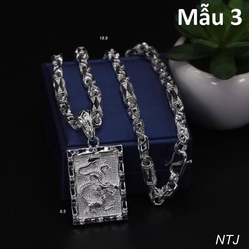 Dây Chuyền Vòng Cổ Nam Bạc 925 Rồng cuộn Uy Quyền