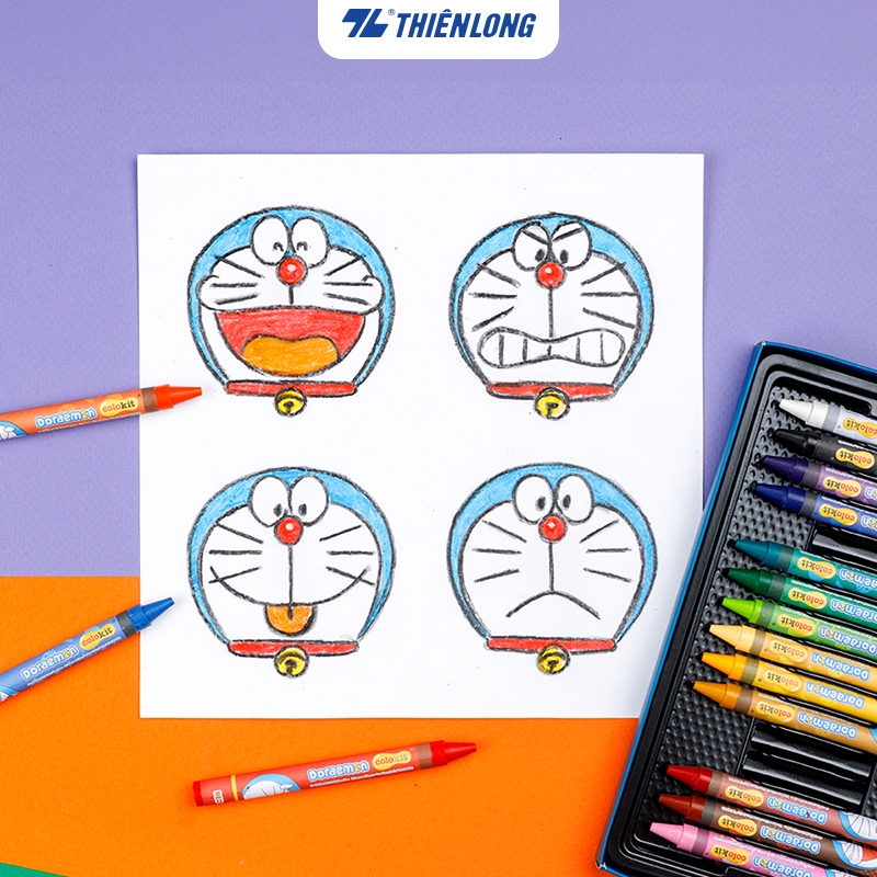 Bút Sáp 10 màu Colokit Doraemon CR-C04/DO Thiên Long