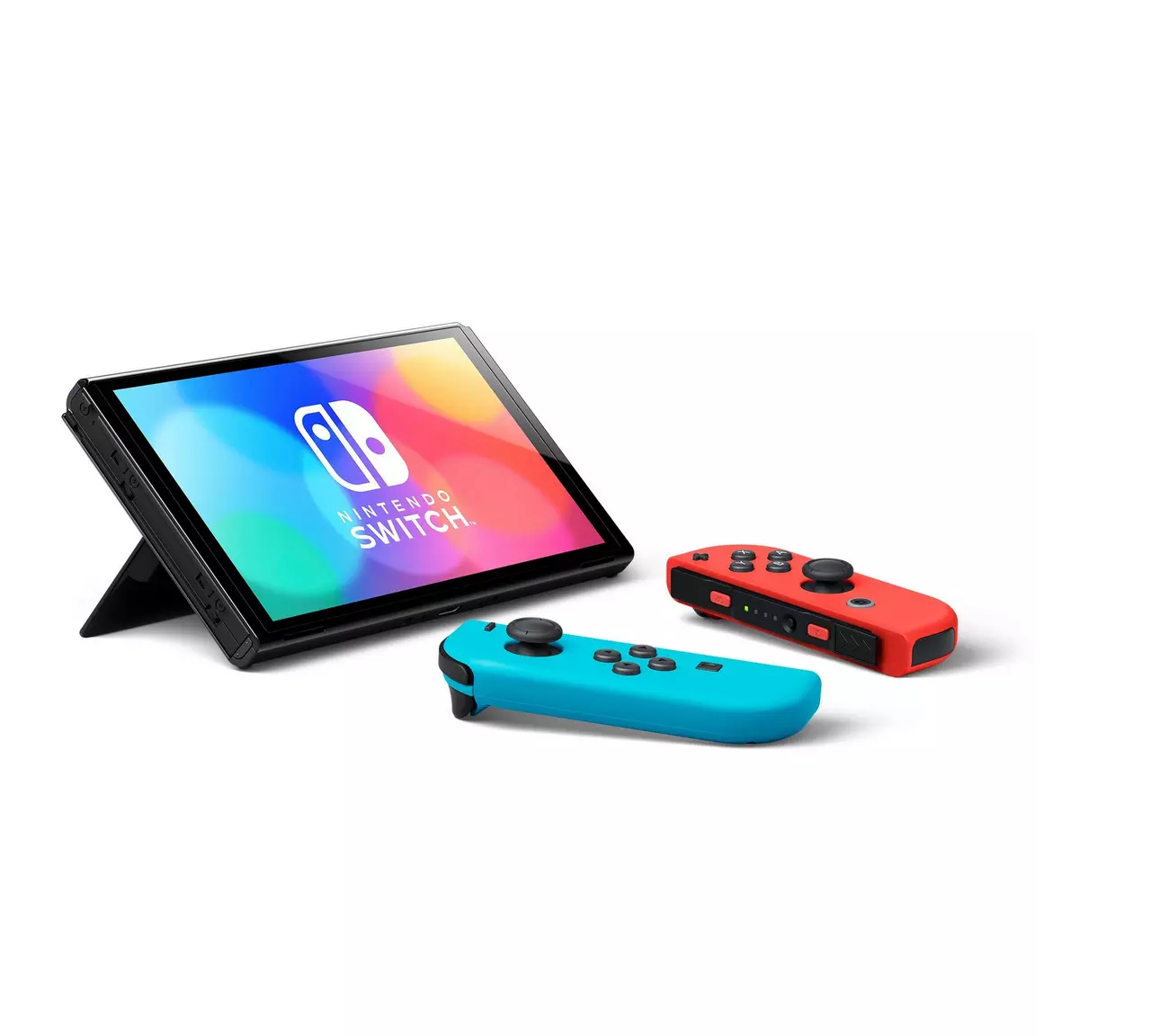 Nintendo Switch OLED with Blue and Red Joy-Con