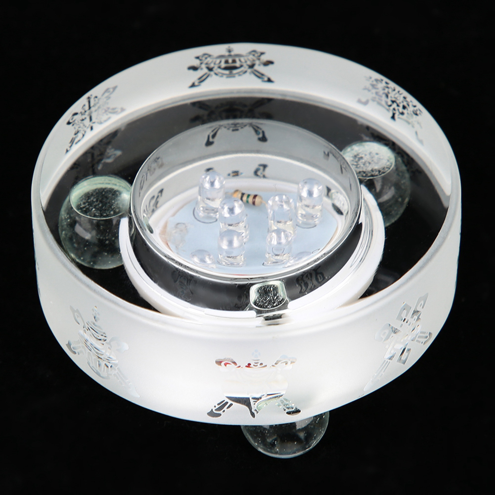 Đế Đèn LED Pha Lê Mini Họa Tiết Đẹp Giá Đứng Trưng Bày Phật Trang Trí Nhà Cửa