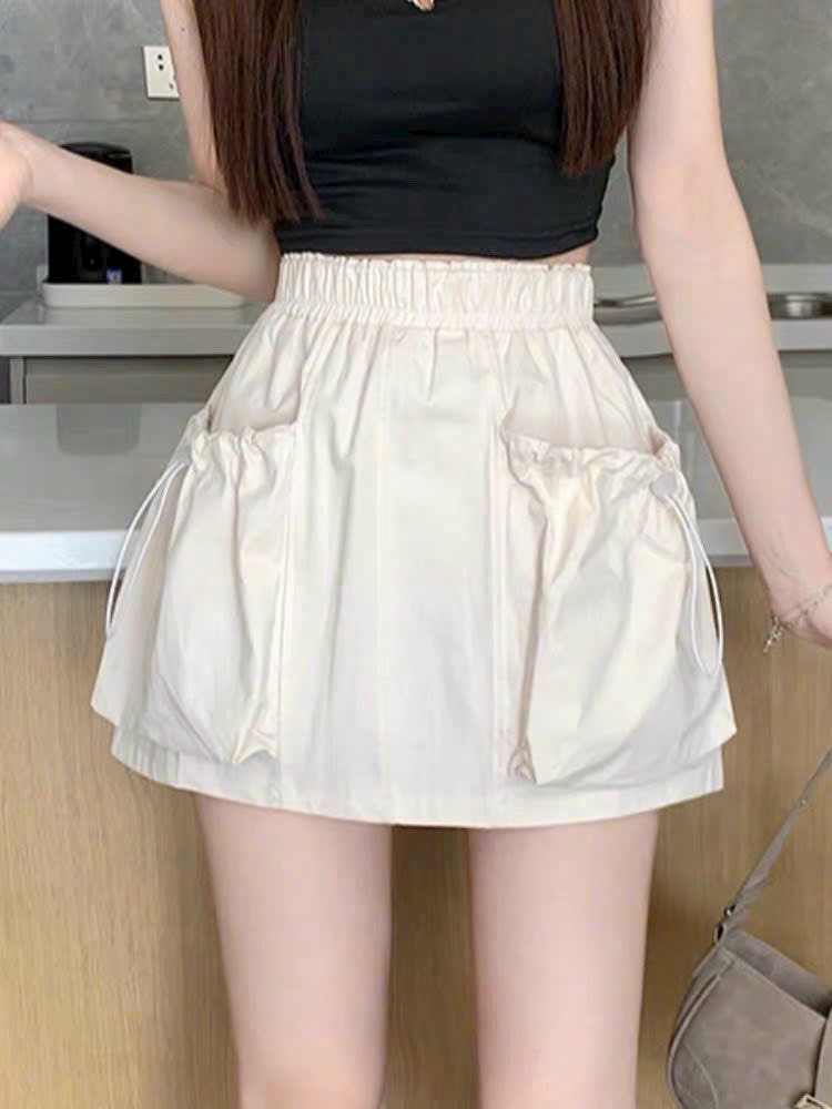 Chân váy kaki túi xỏ dây có quần bên trong cực hot 3 size 45-57kg tùy chiều cao