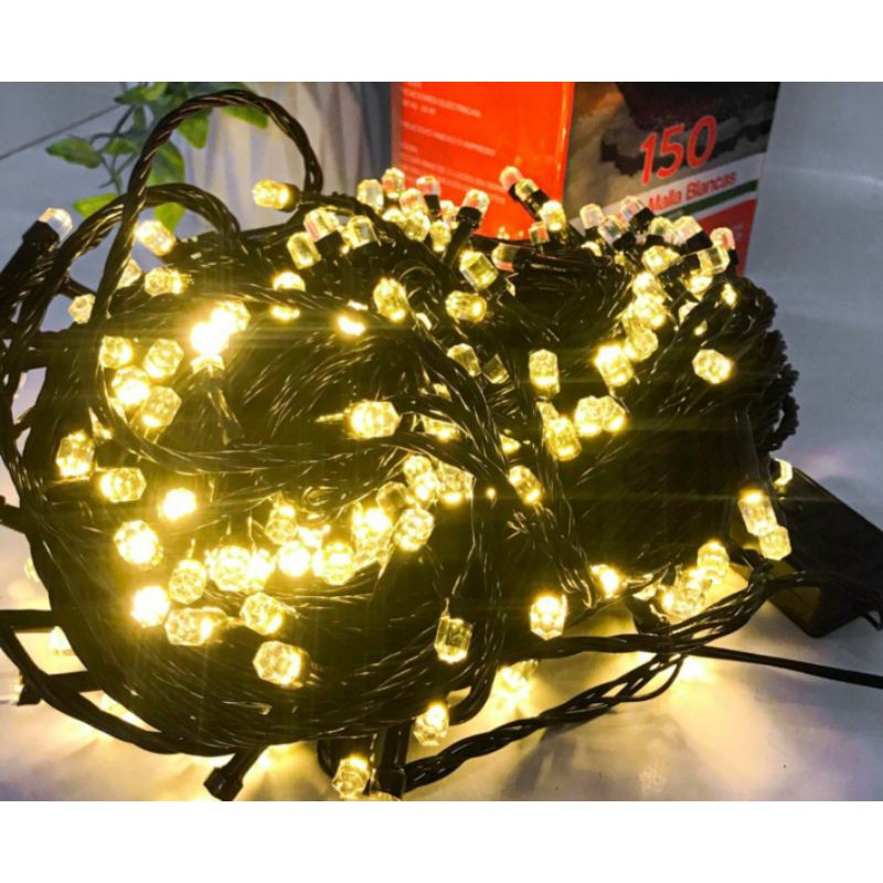 Dây đèn led trang trí ngoài trời 40m Bóng lục giác kim cương