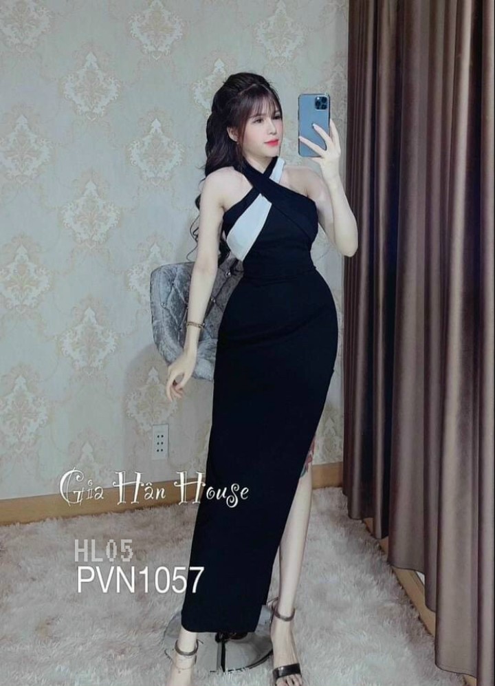 Đầm hở lưng xẻ tà-TH ZU HC#damnu
